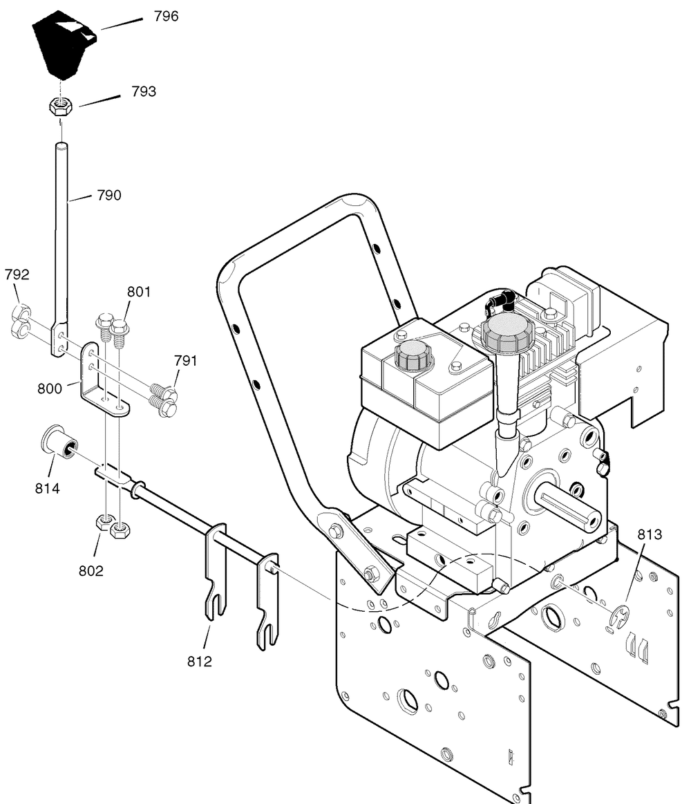Shift Yoke Diagram and Parts List for 624604X43B 2004 Briggs and Stratton Snow Blower